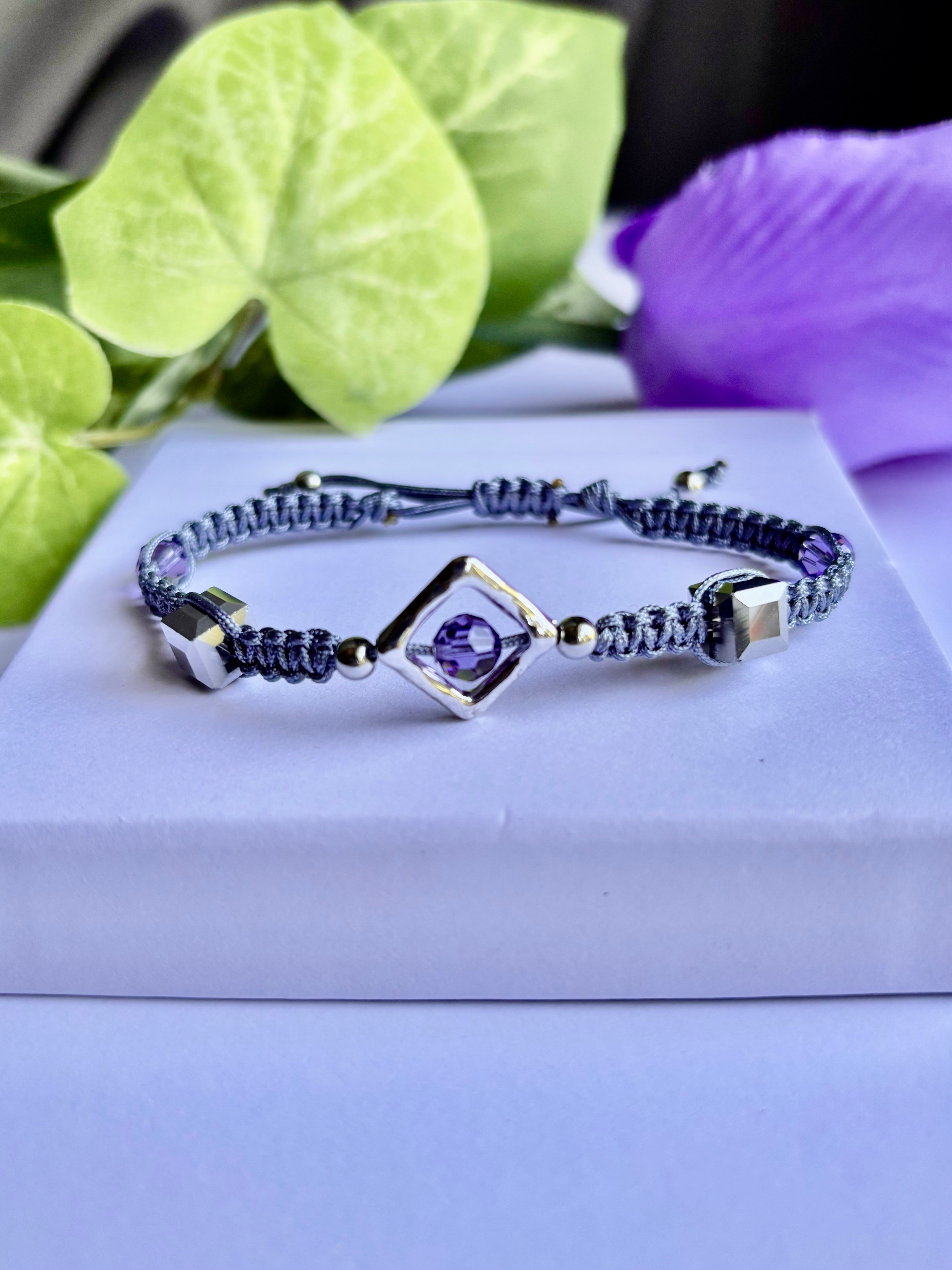 Geometric and Tanzanite Crystal Bracelet