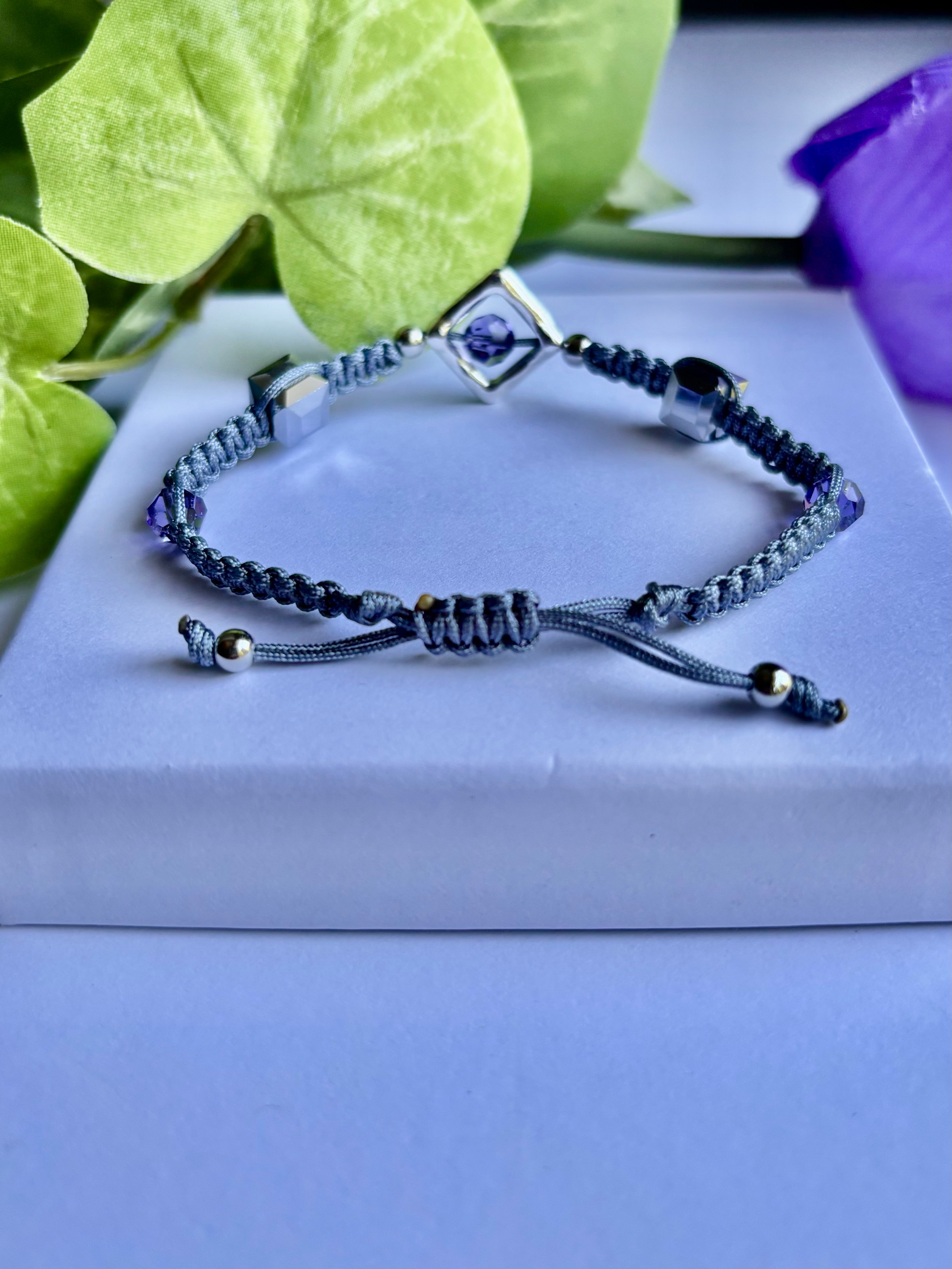 Geometric and Tanzanite Crystal Bracelet