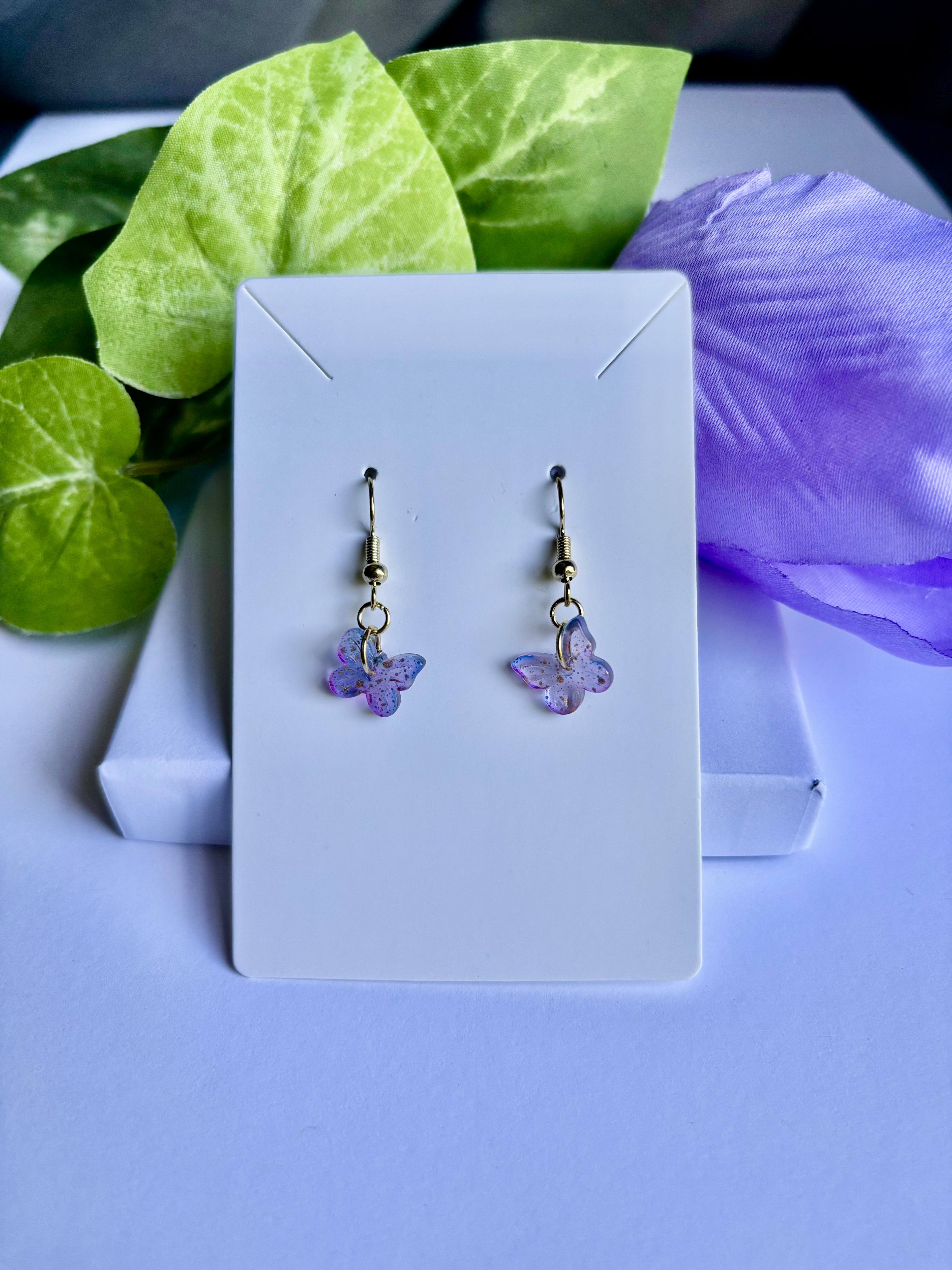 Purple Butterfly Earrings