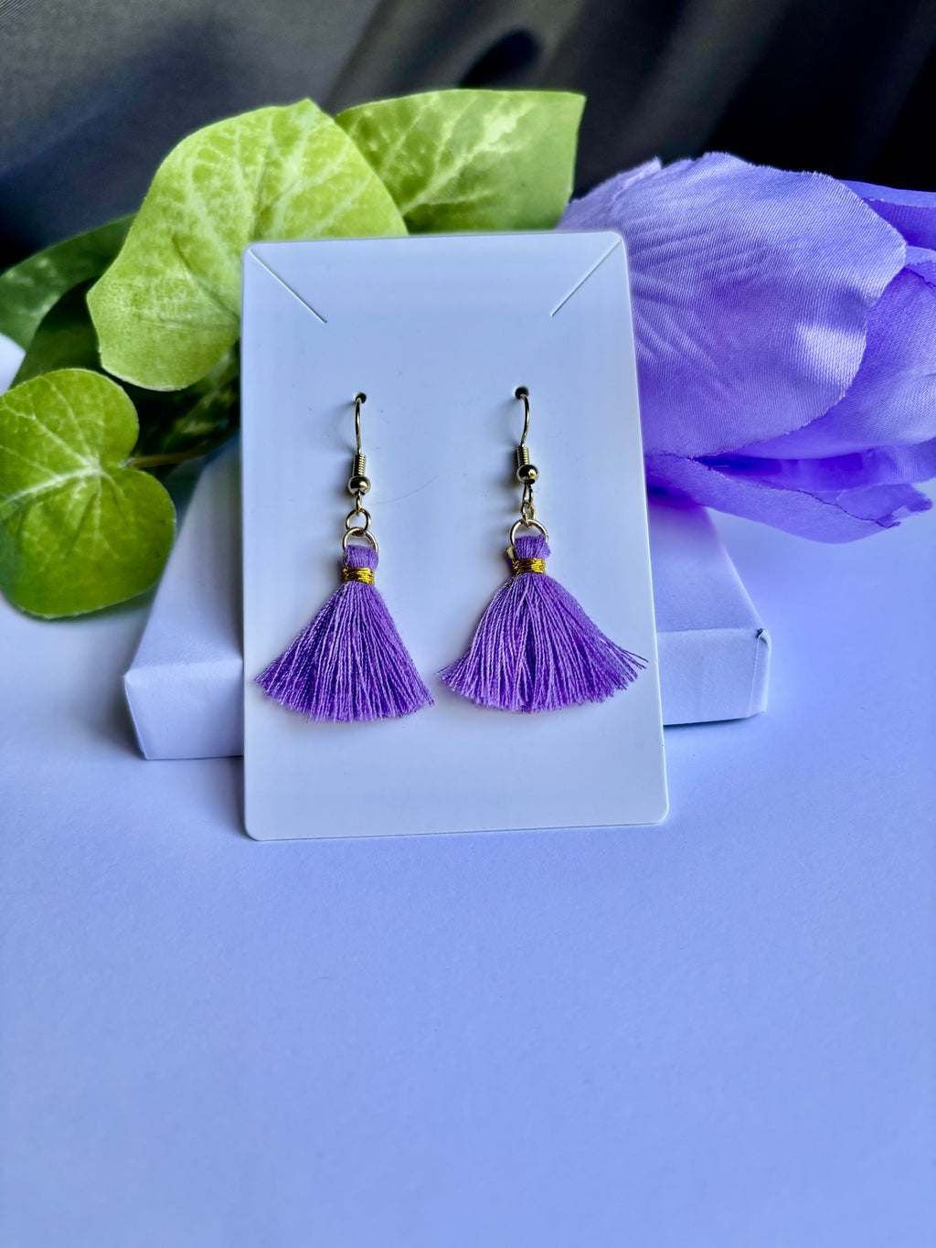 Purple Tassel Earrings