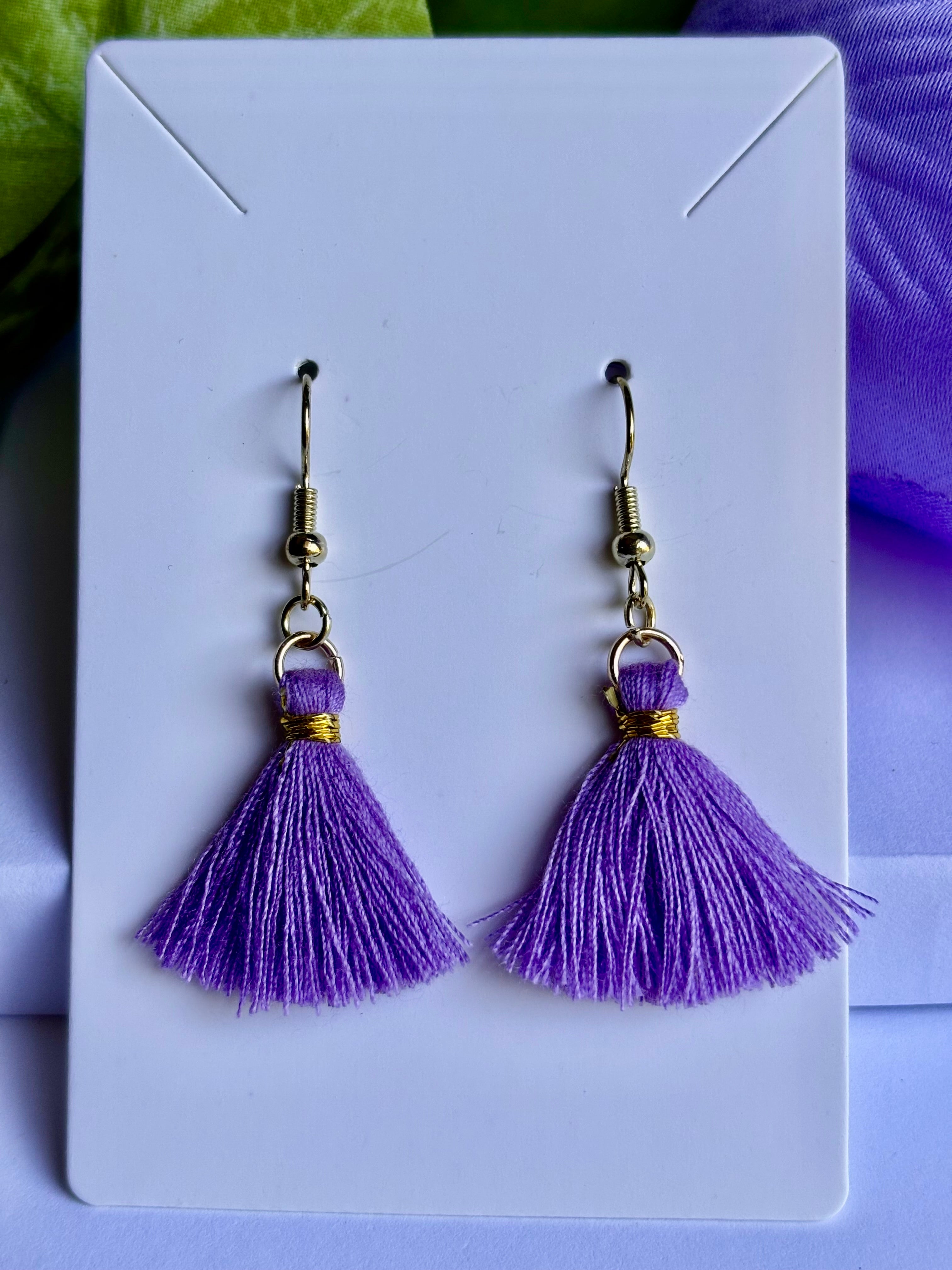 Purple Tassel Earrings