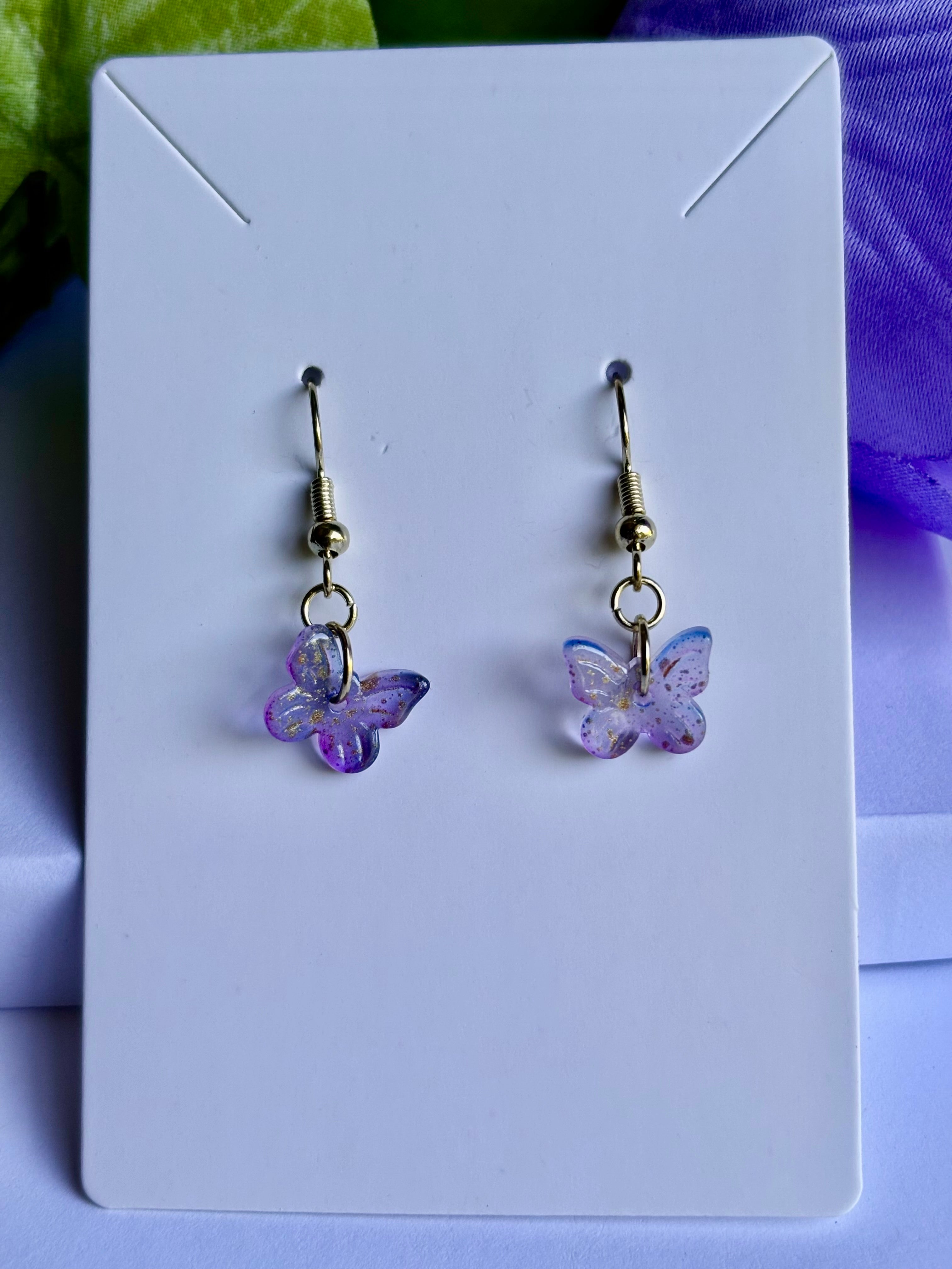 Purple Butterfly Earrings