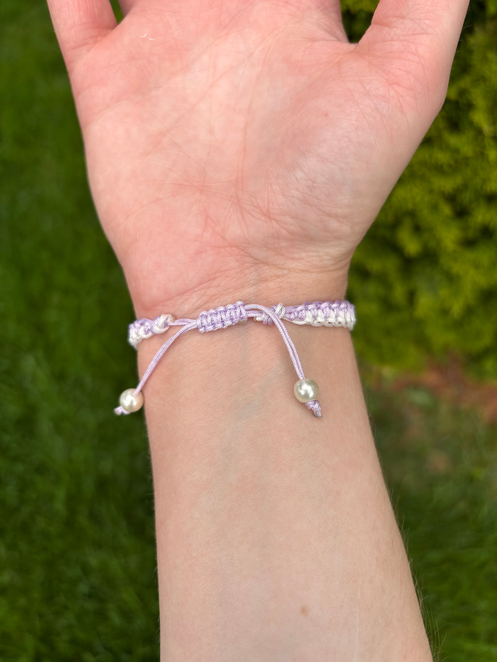 Lavender & White Pearl Bracelet