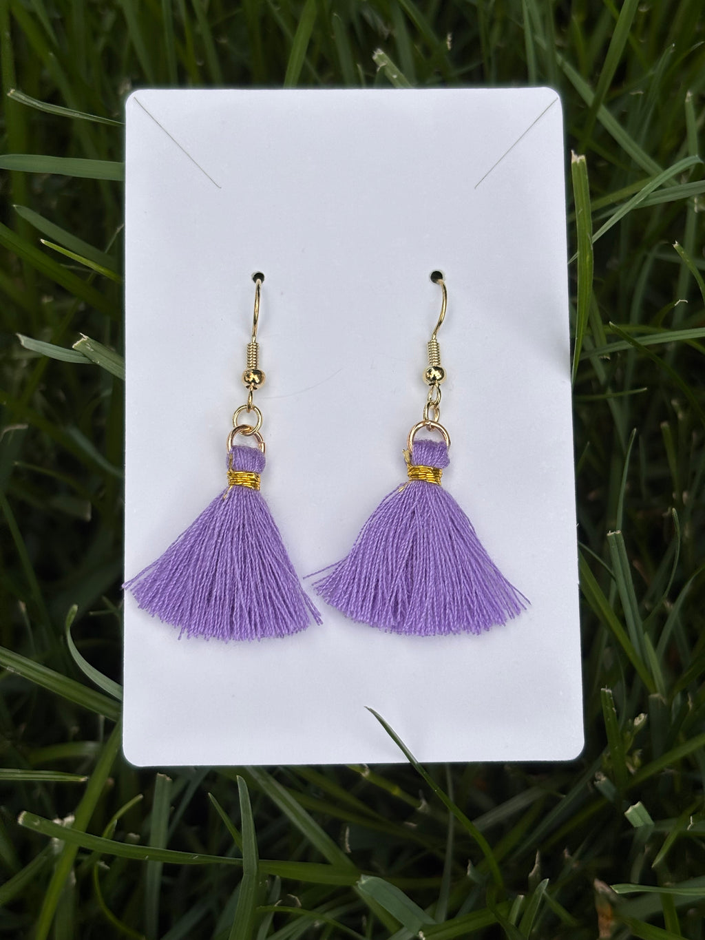 Purple Tassel Earrings