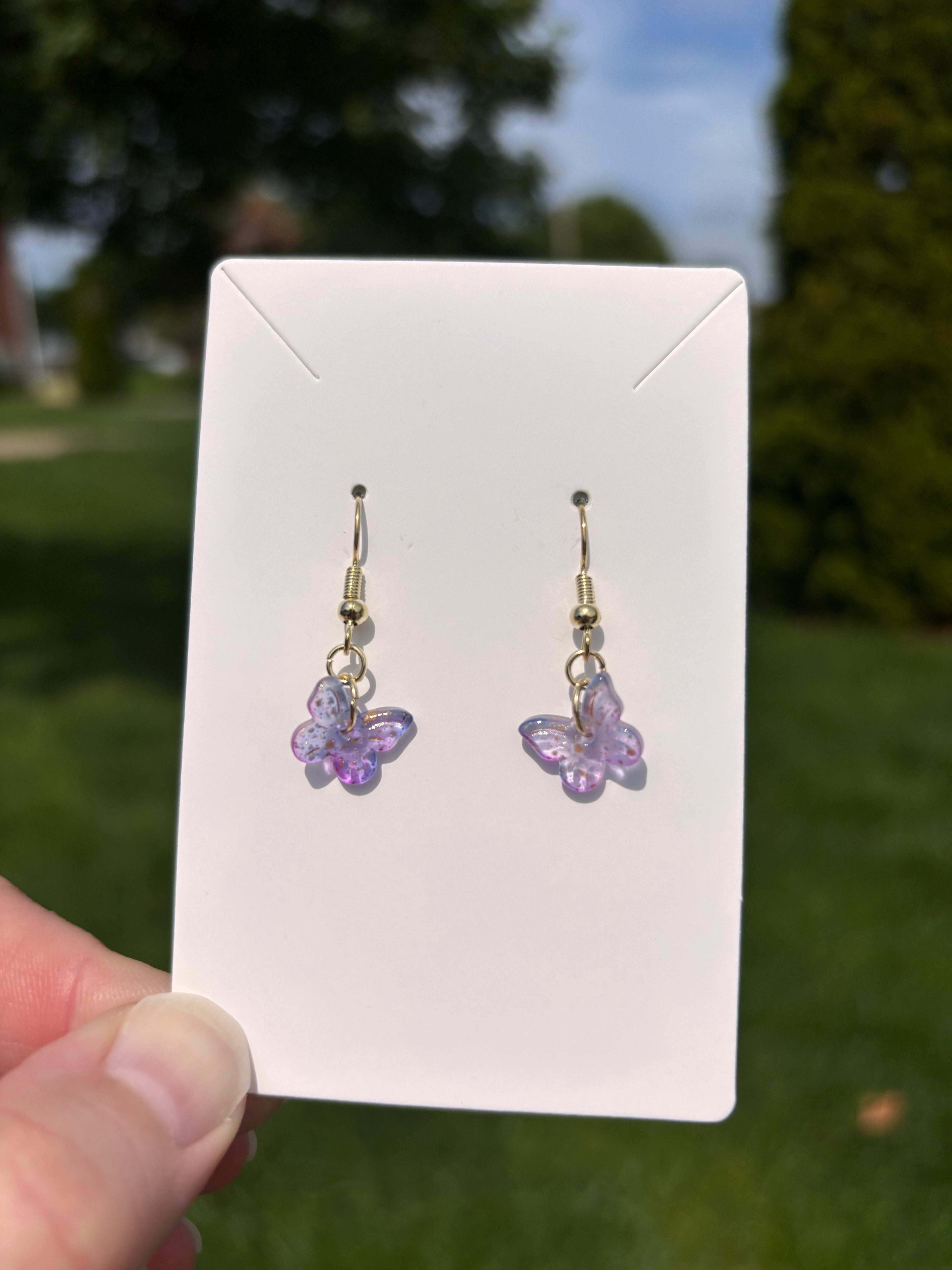 Purple Butterfly Earrings