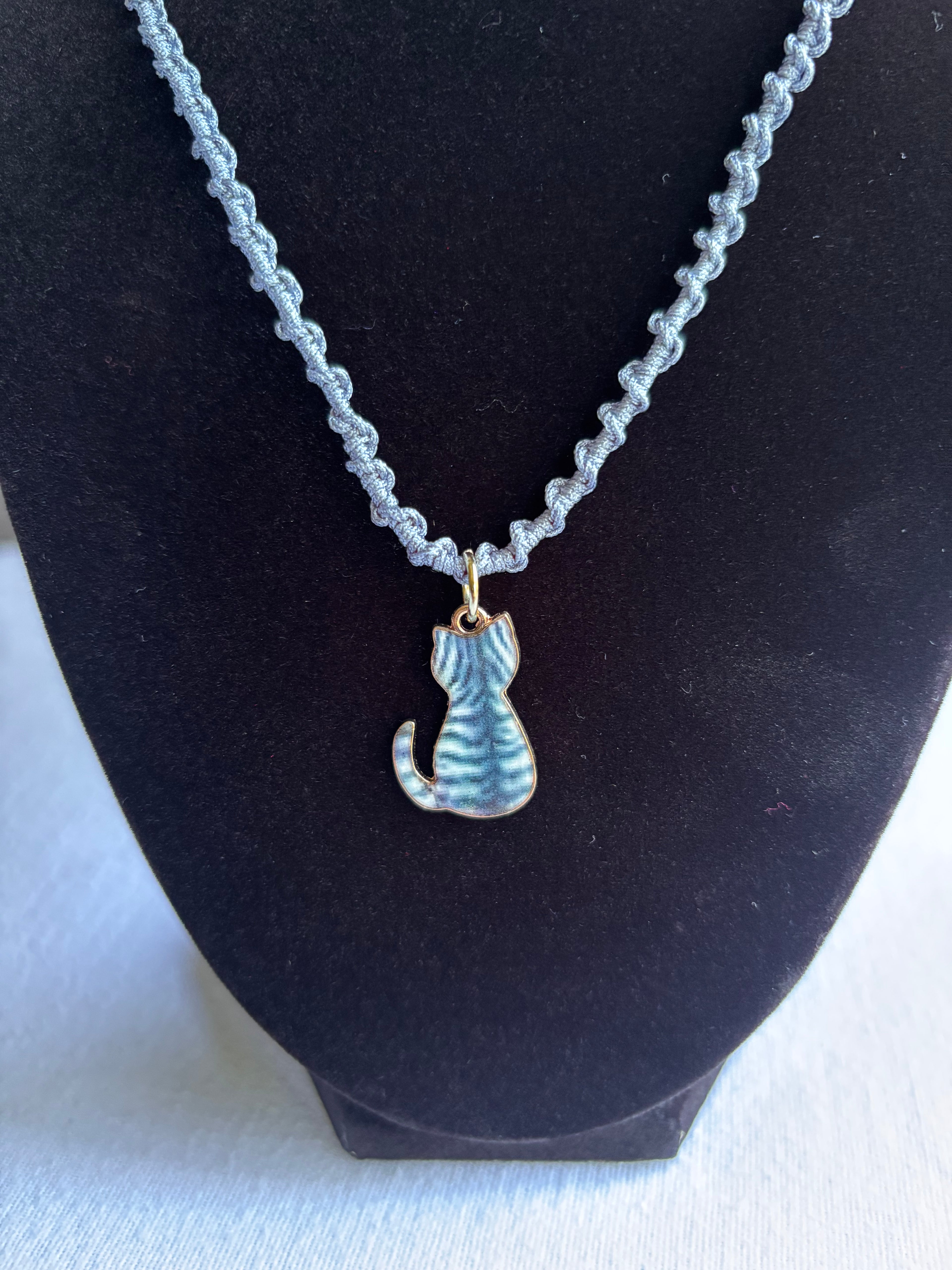 Gray Tabby Kitty Charm Set