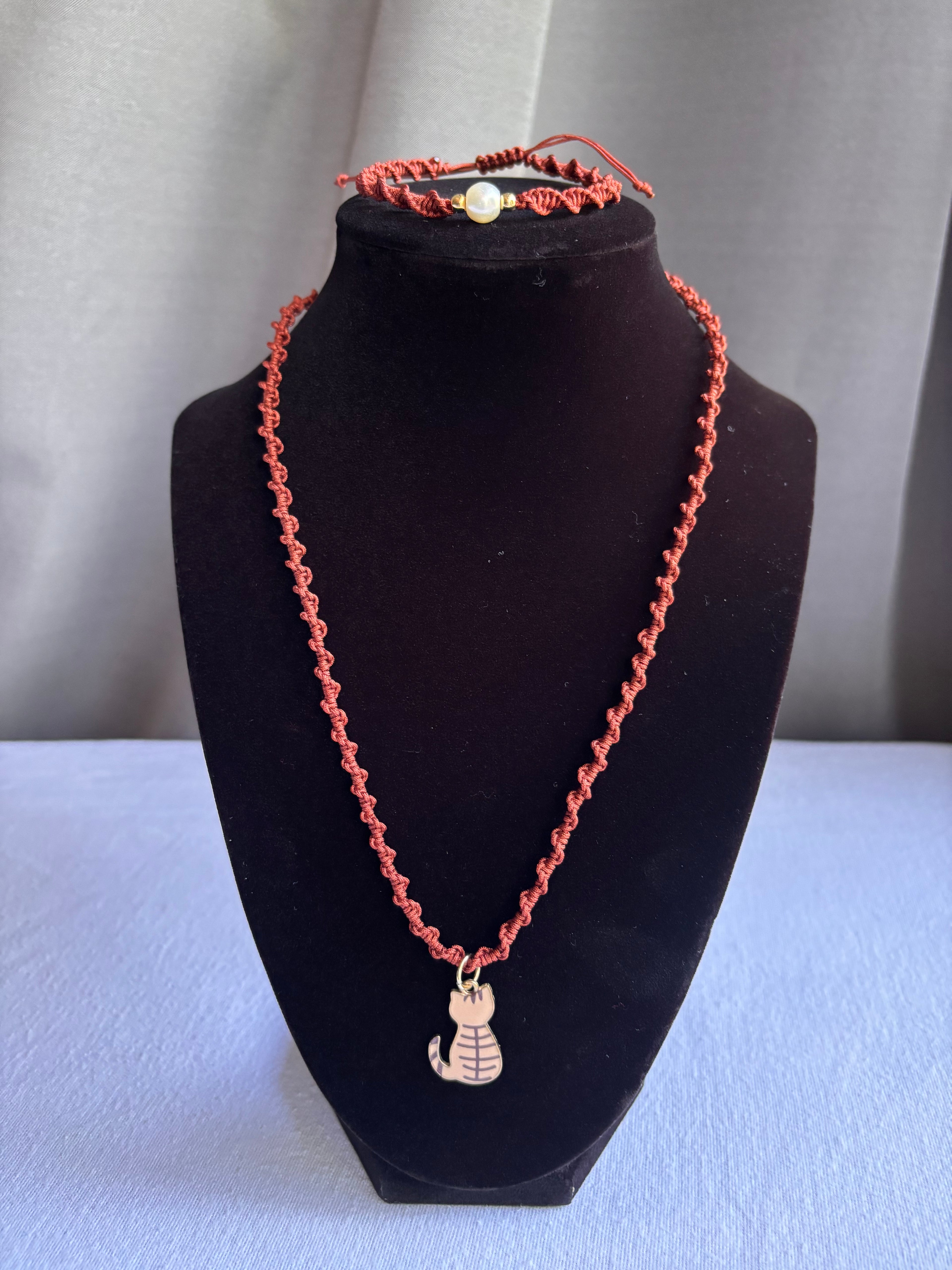 Orange Tabby Kitty Charm Set