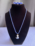 Blue & White Floral Kitty Charm Set