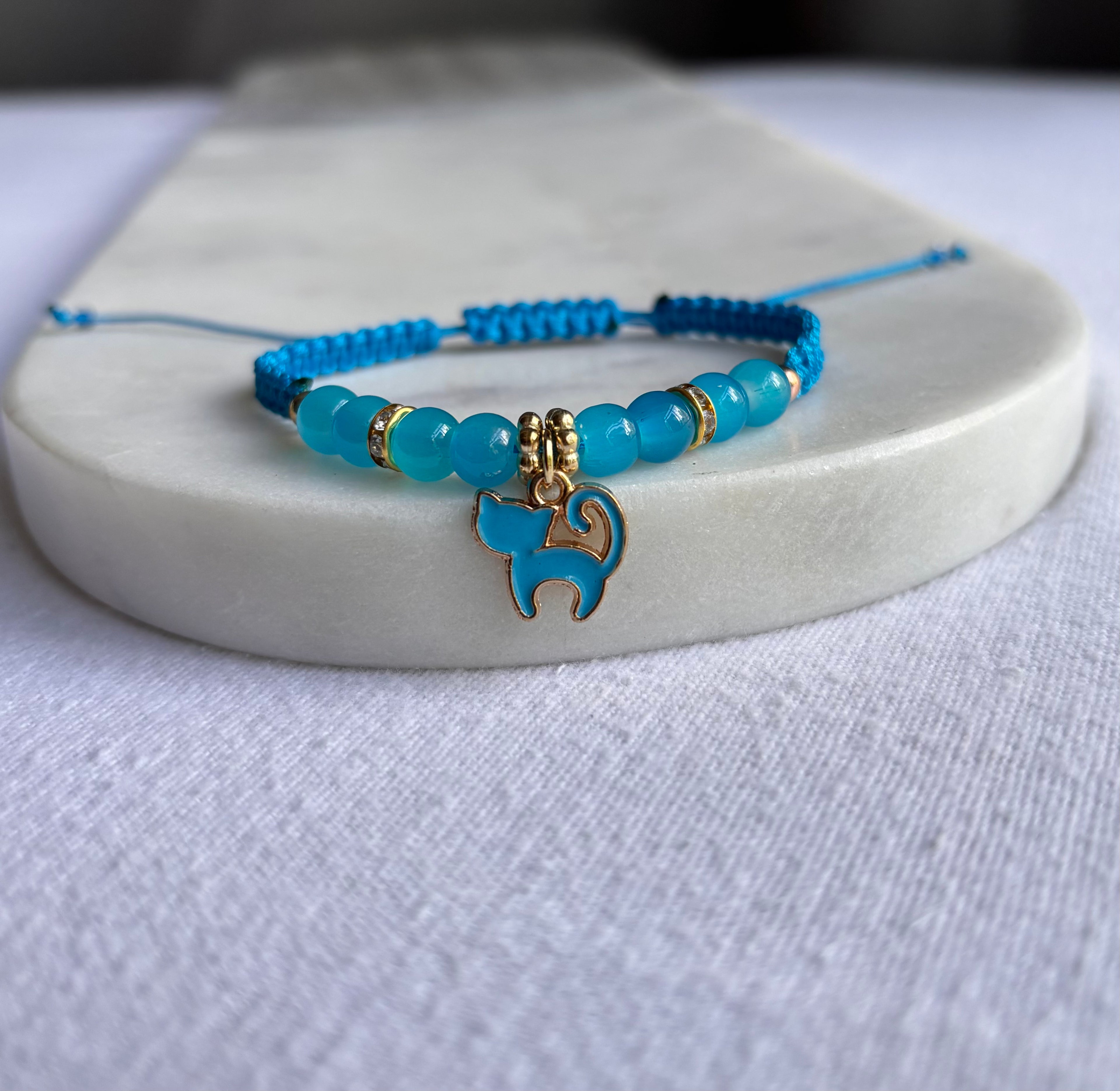 Dainty Kitty Charm Bracelet- Multiple Colors