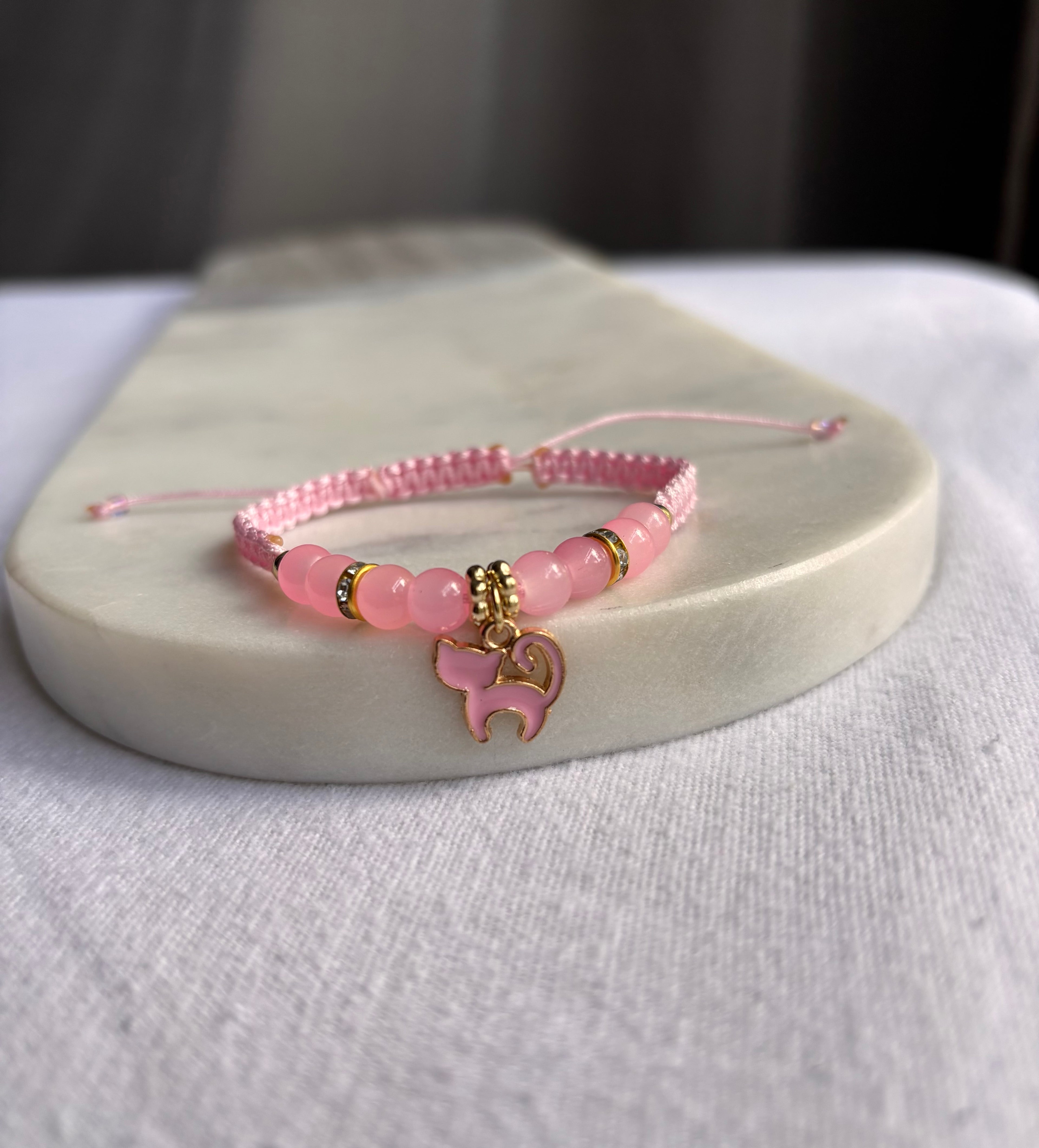 Dainty Kitty Charm Bracelet- Multiple Colors