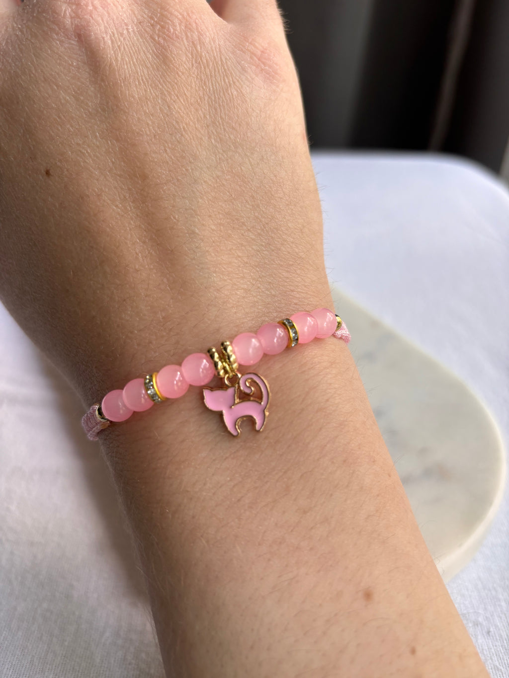 Dainty Kitty Charm Bracelet- Multiple Colors