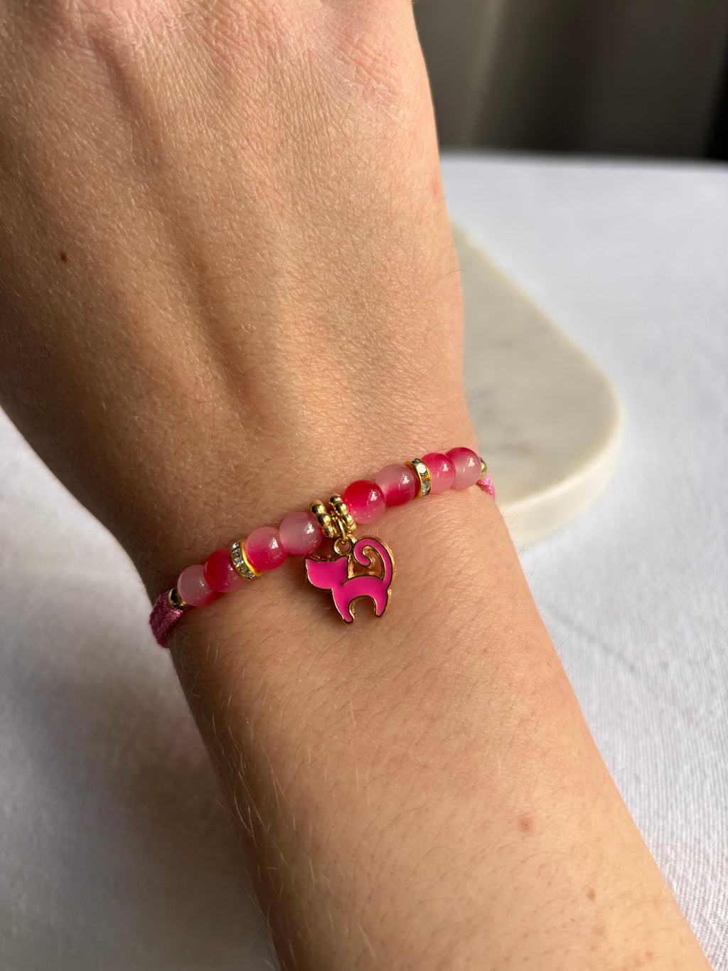 Dainty Kitty Charm Bracelet- Multiple Colors