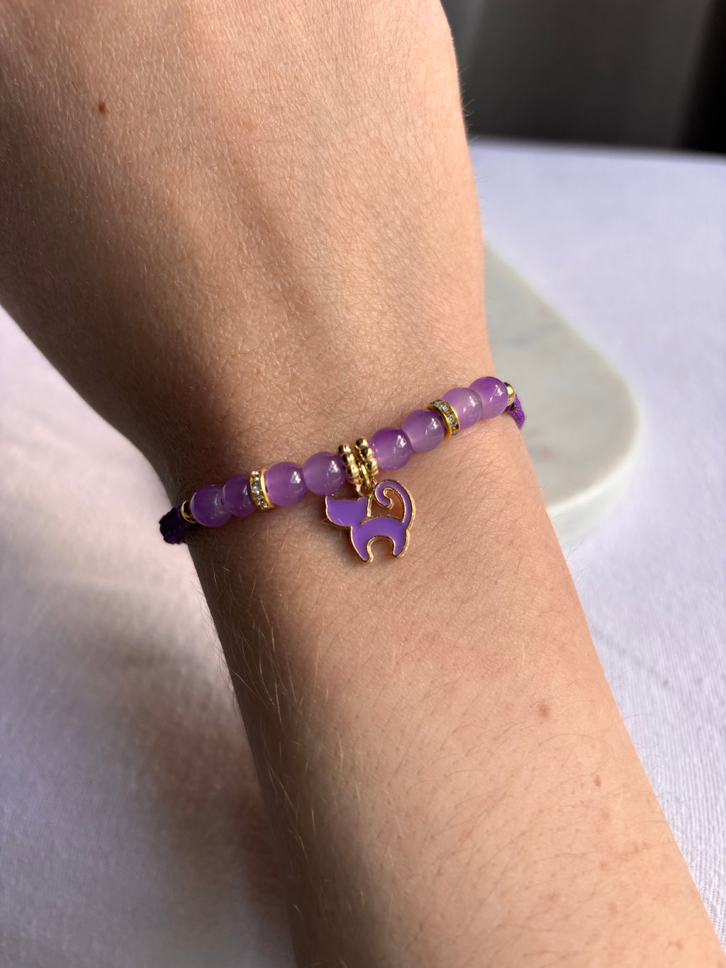 Dainty Kitty Charm Bracelet- Multiple Colors