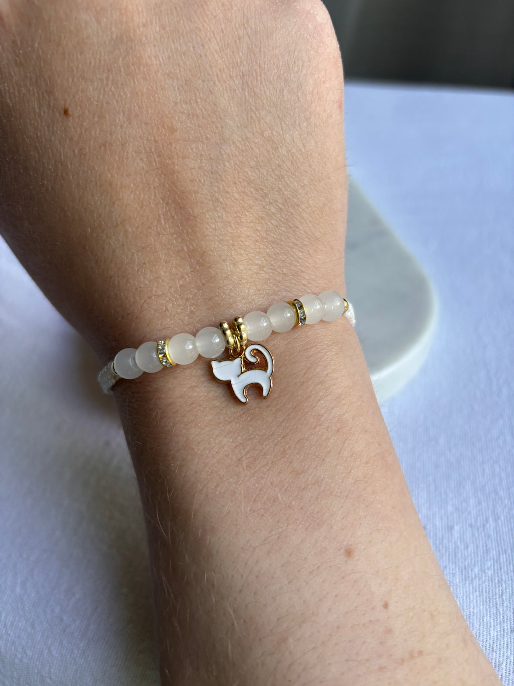 Dainty Kitty Charm Bracelet- Multiple Colors