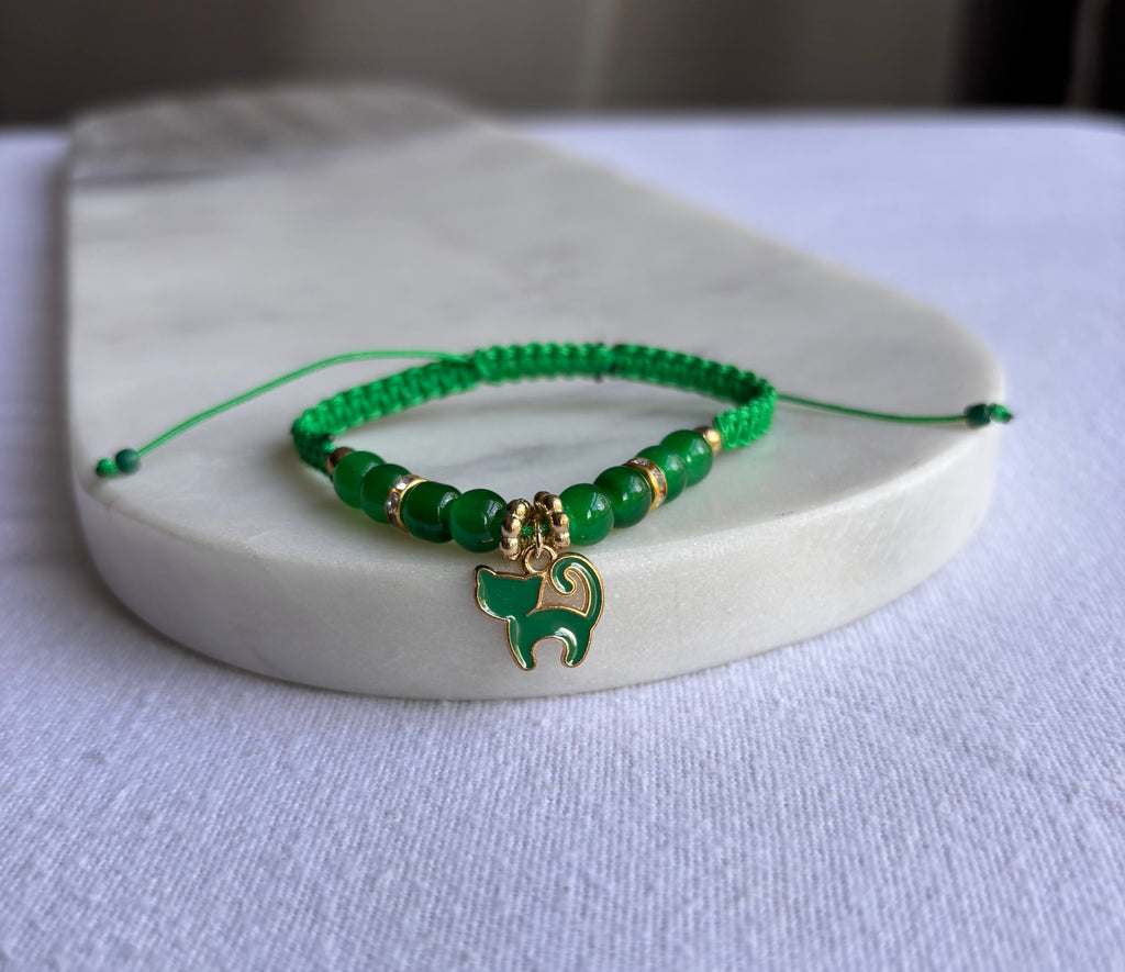 Dainty Kitty Charm Bracelet- Multiple Colors