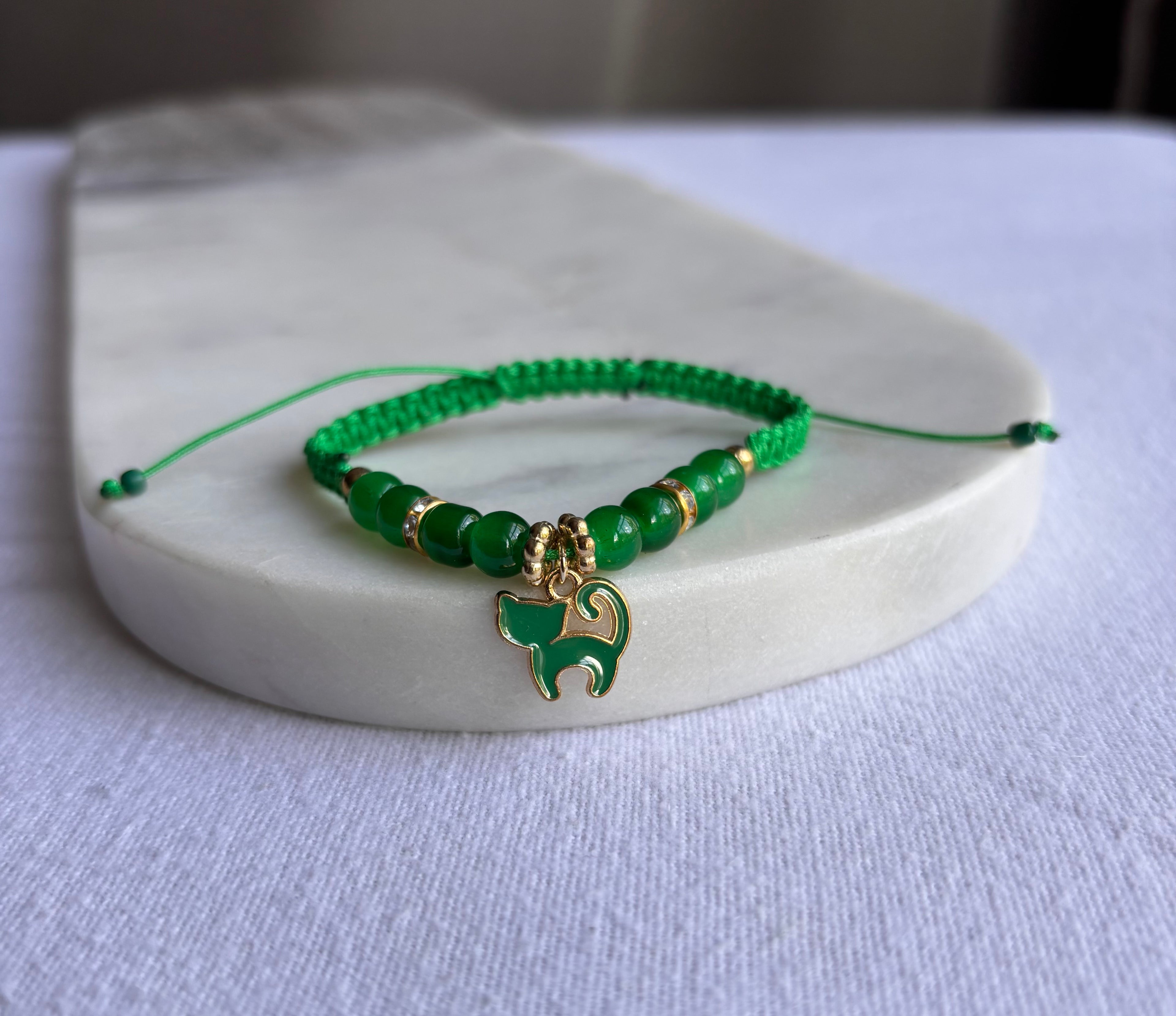 Dainty Kitty Charm Bracelet- Multiple Colors