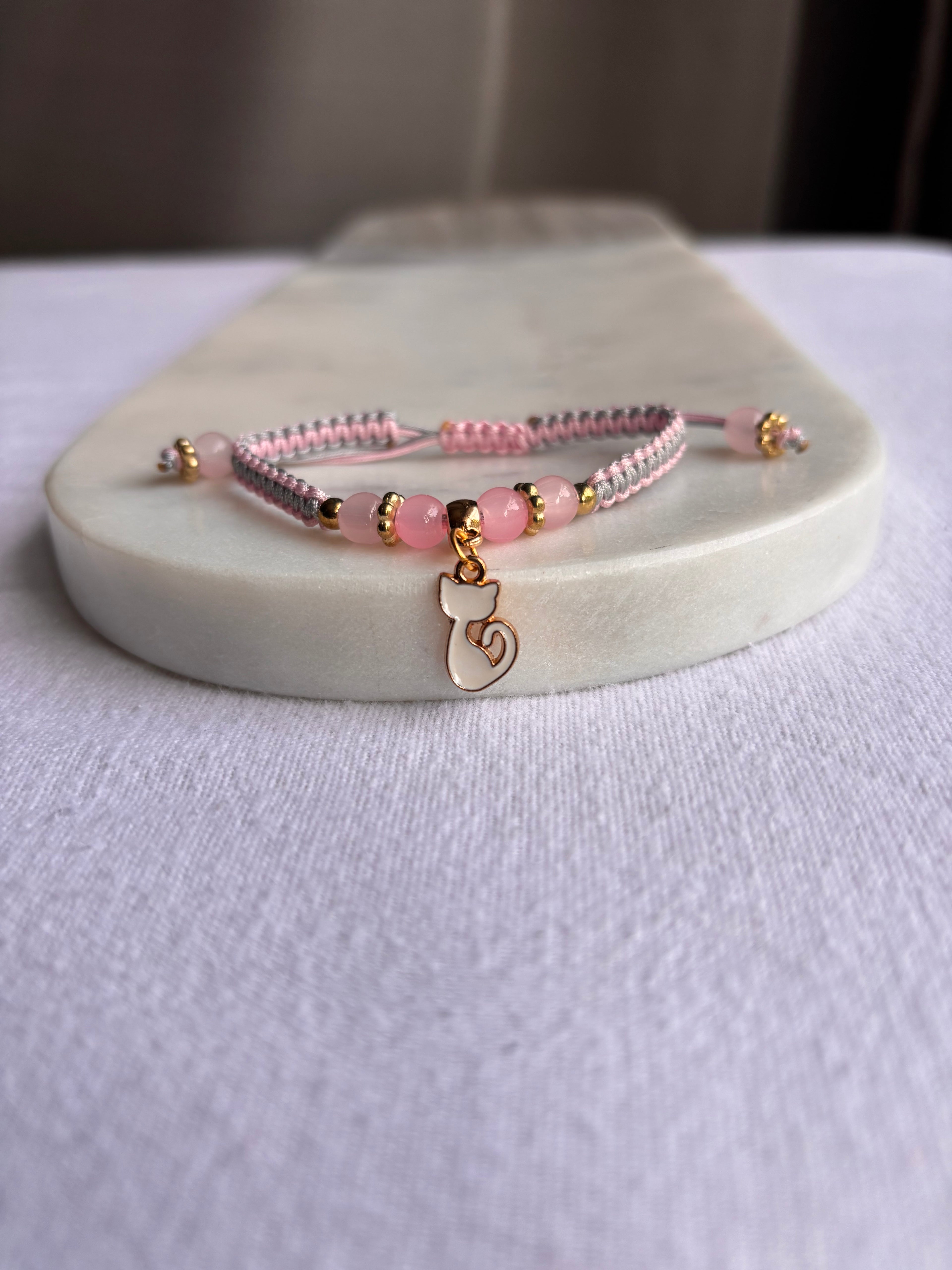 White Shorthair Inspired Kitty Bracelet