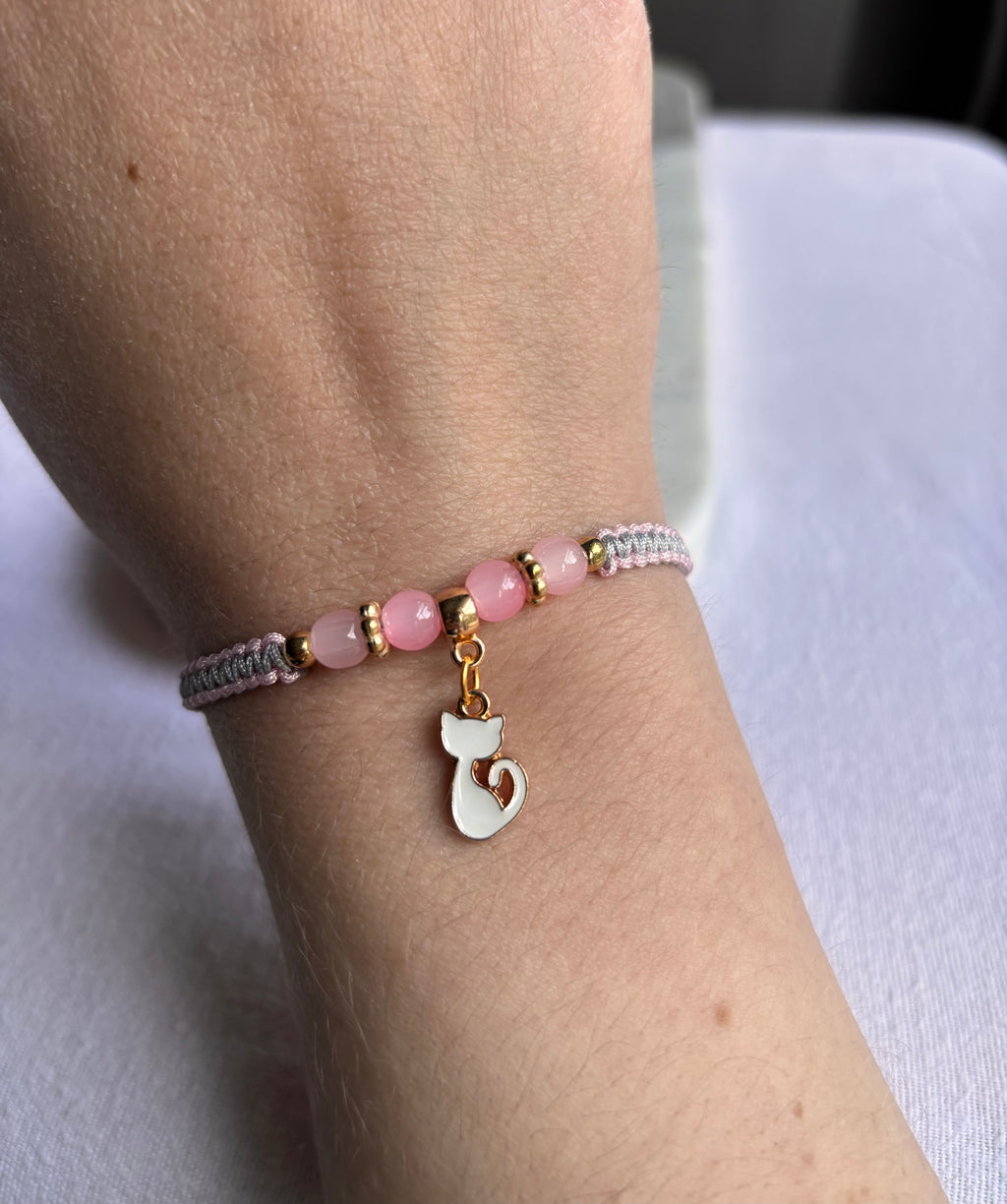 White Shorthair Inspired Kitty Bracelet
