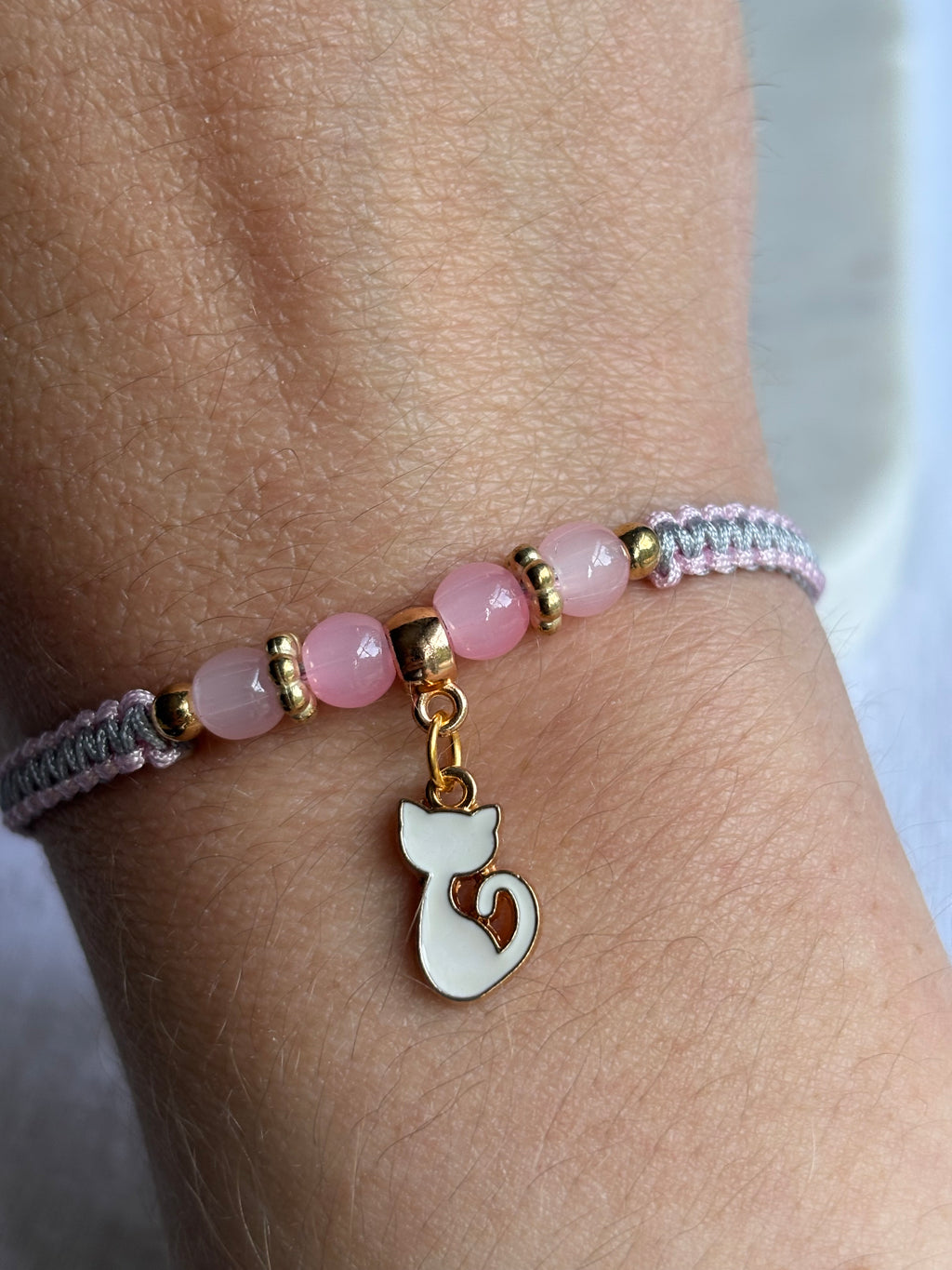 White Shorthair Inspired Kitty Bracelet