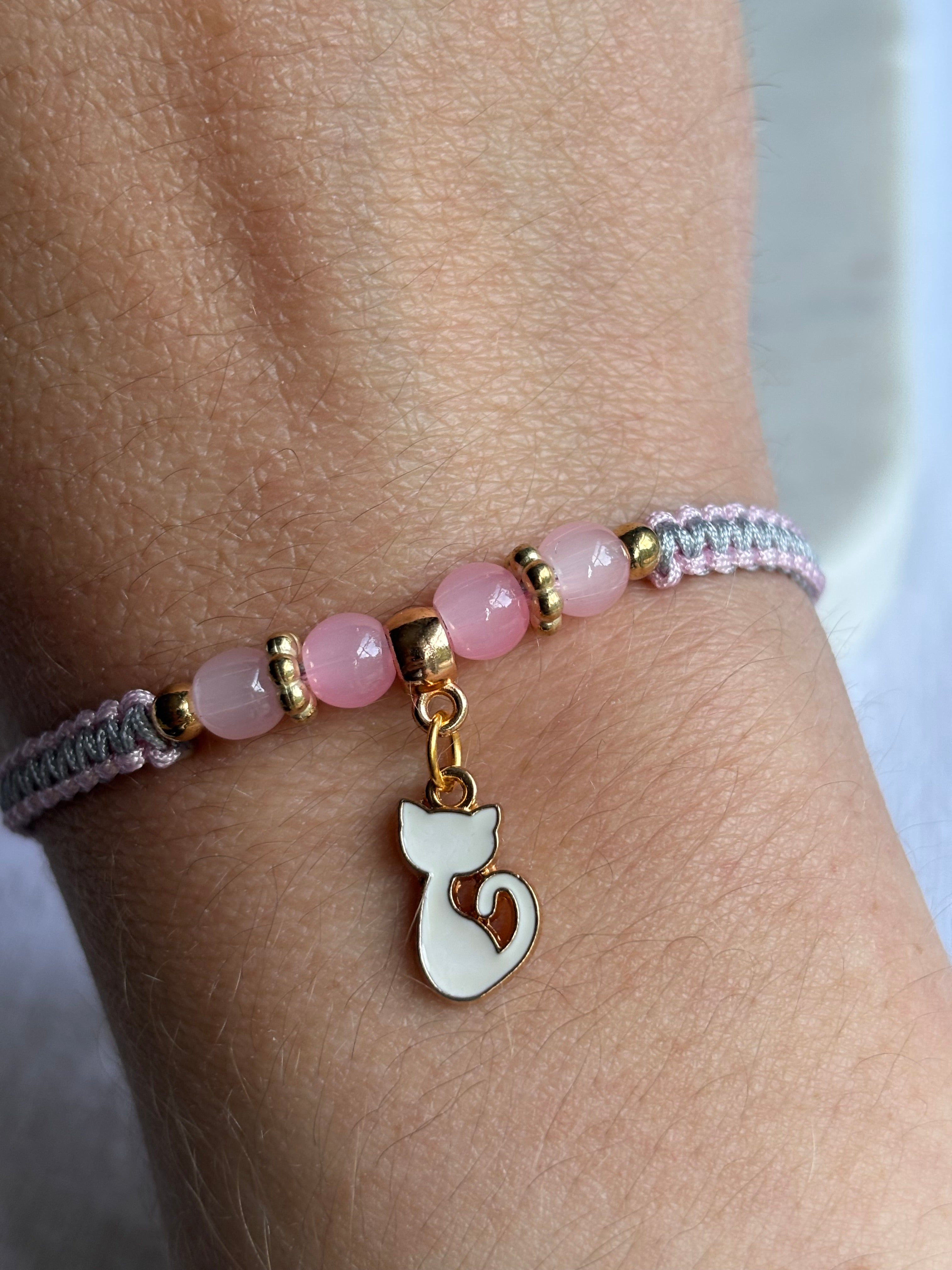 White Shorthair Inspired Kitty Bracelet