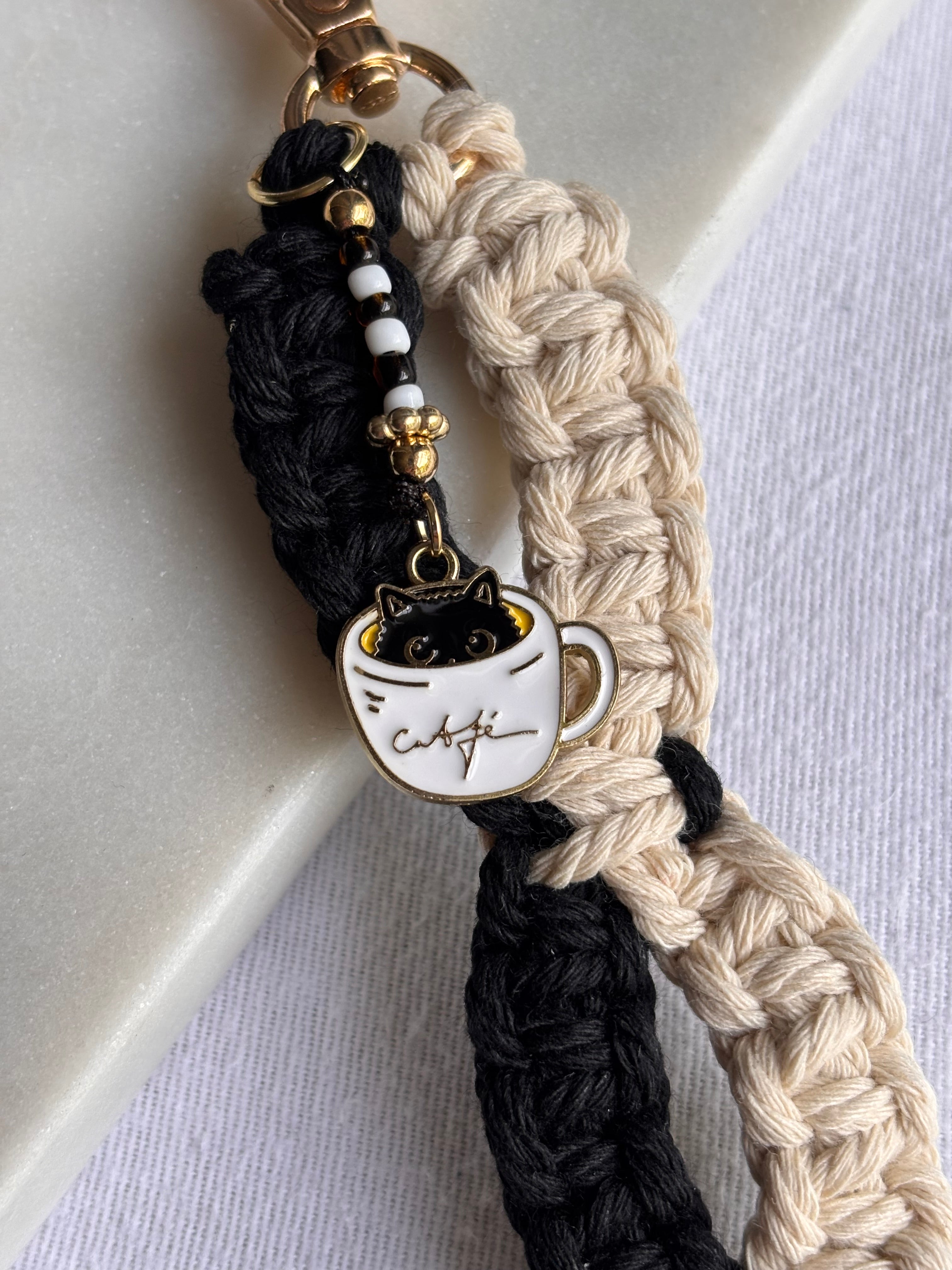 Black & White Cattuccino Keychain