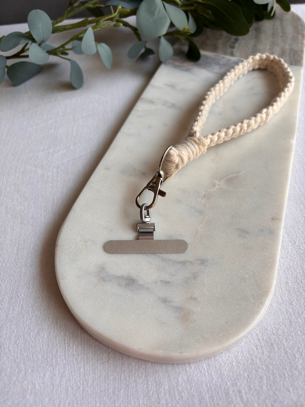 White Phone Wristlet