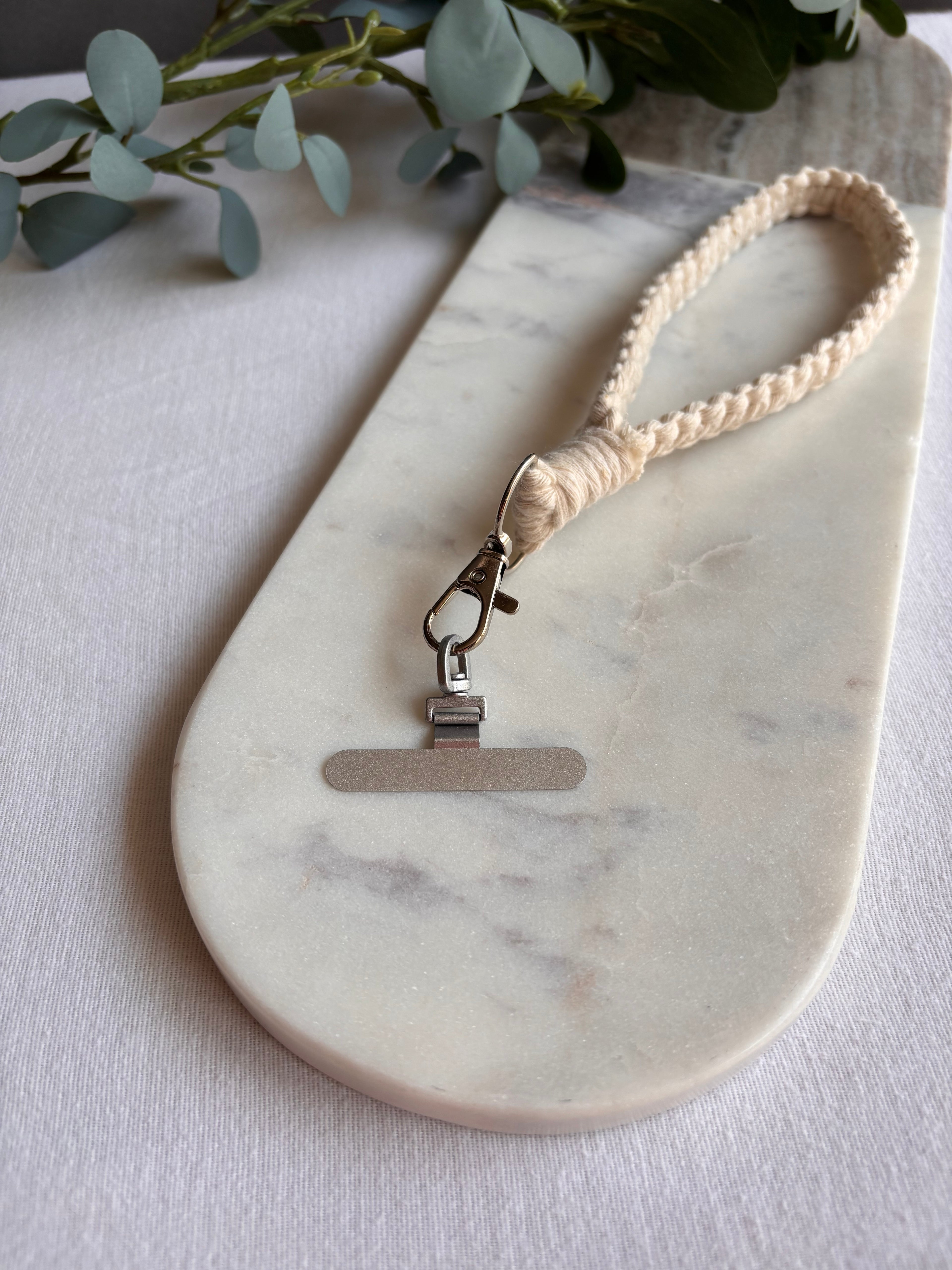 White Phone Wristlet