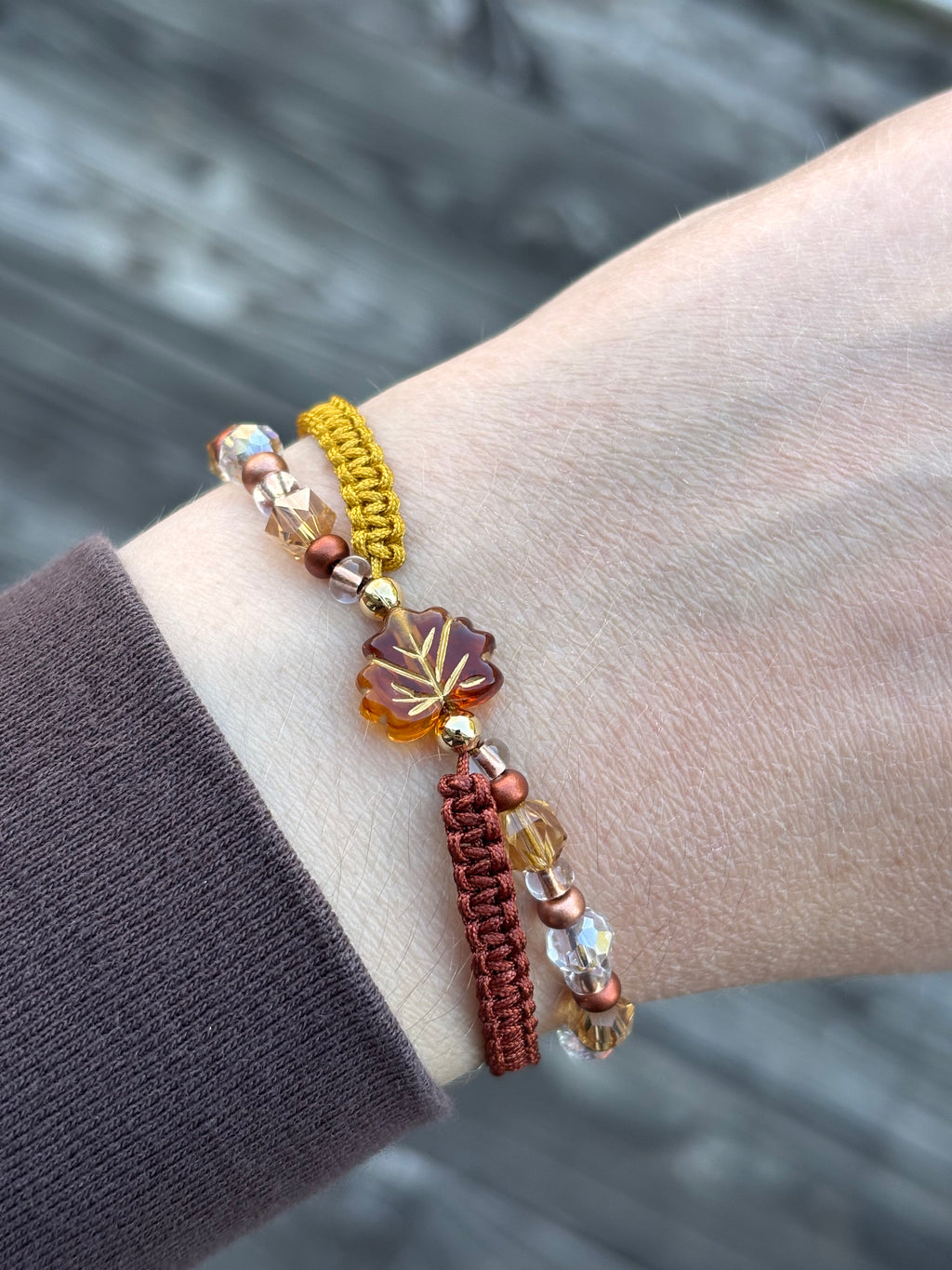 Maple Leaf Criss-Cross Bracelet