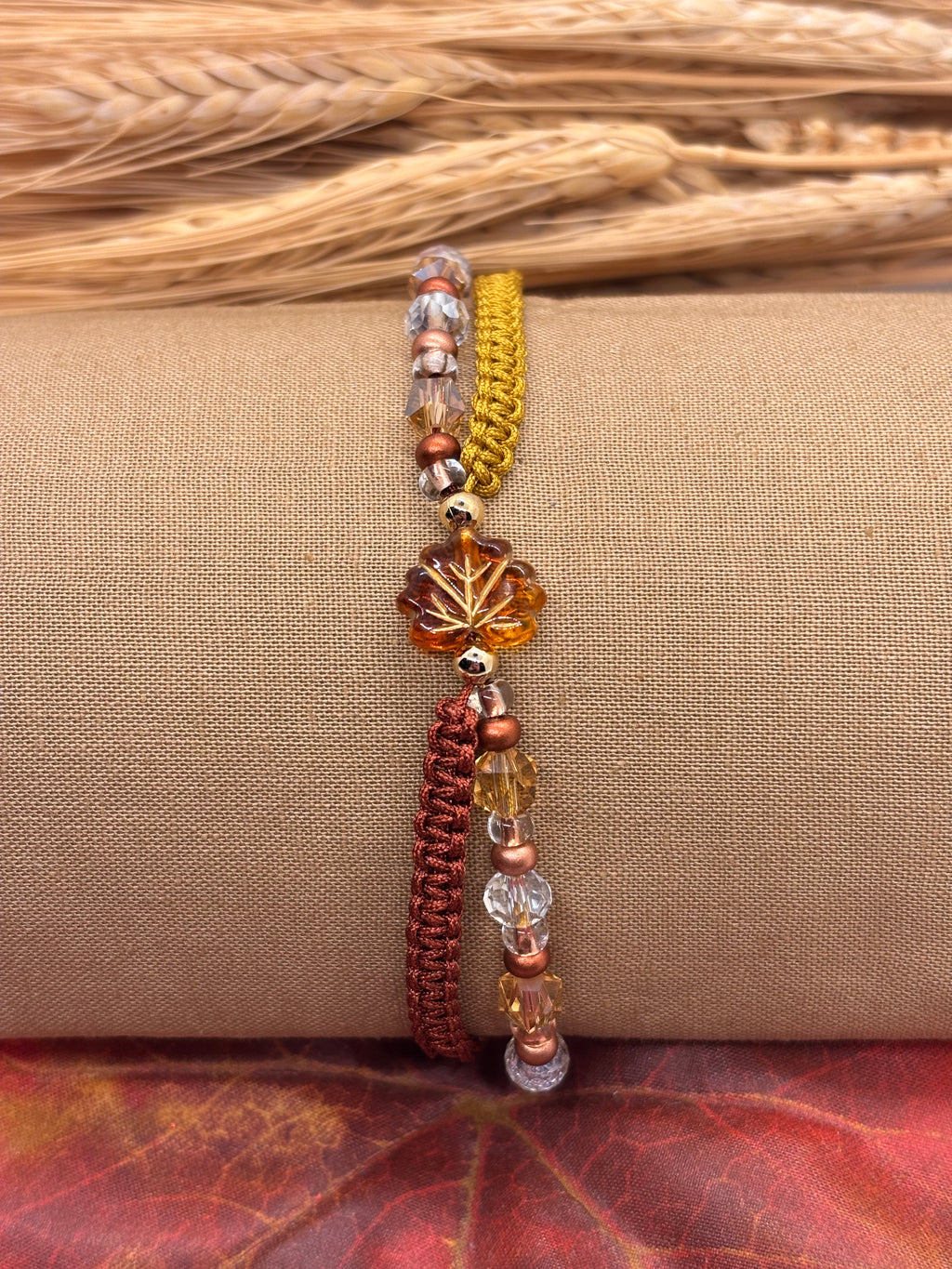 Maple Leaf Criss-Cross Bracelet