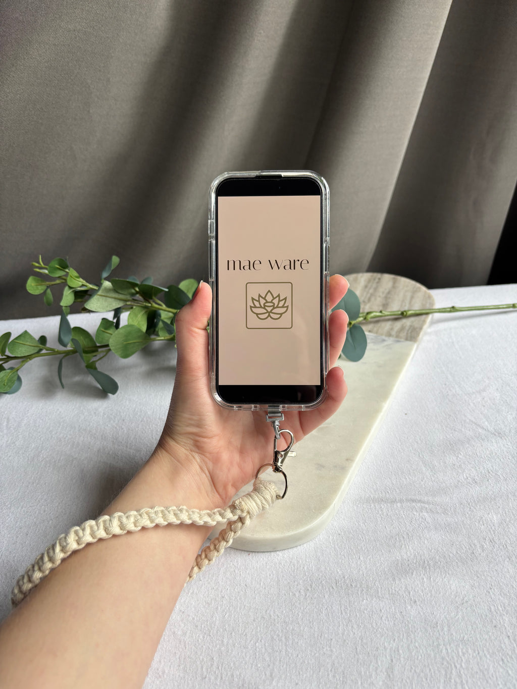 White Phone Wristlet