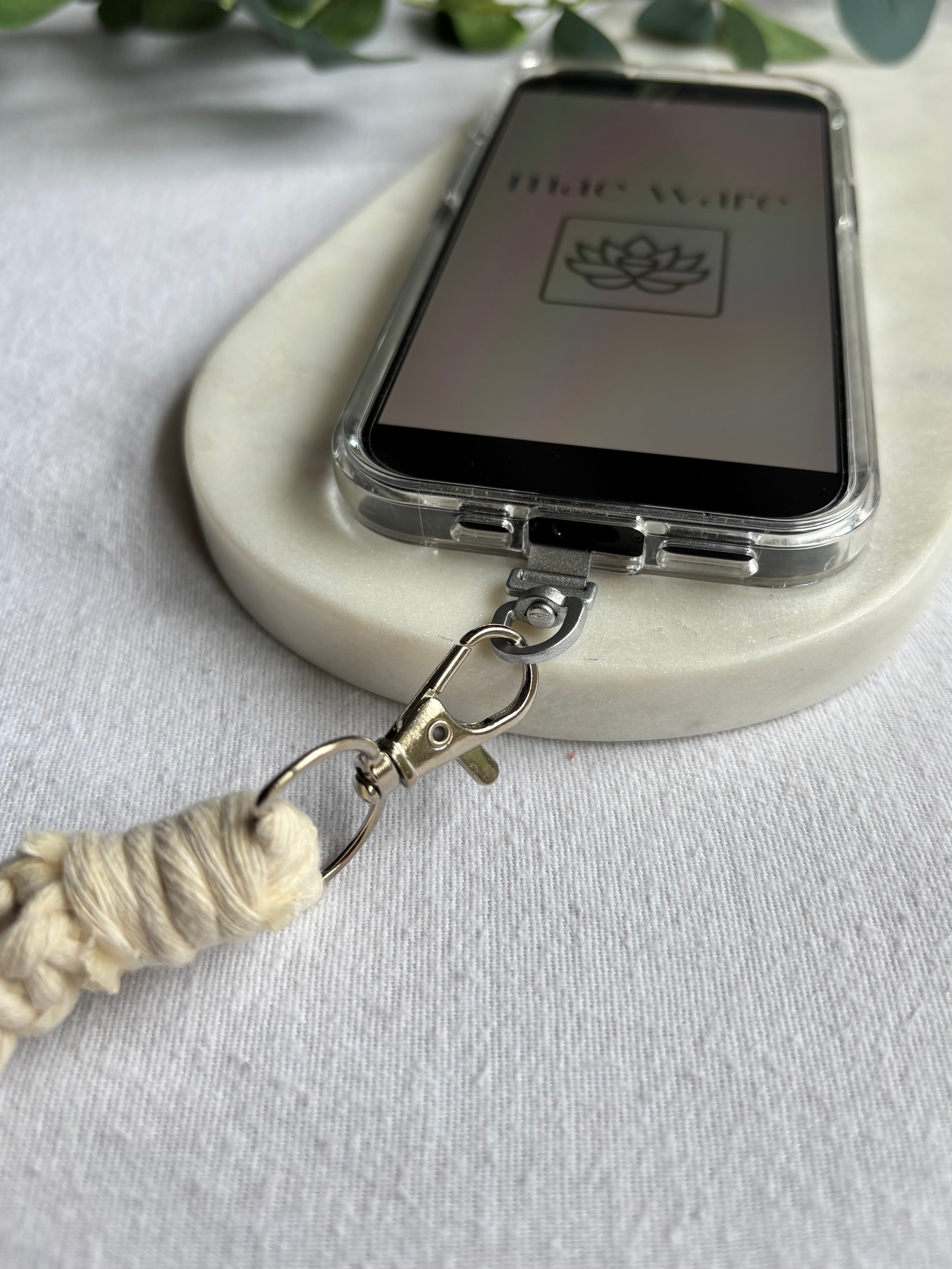 White Phone Wristlet